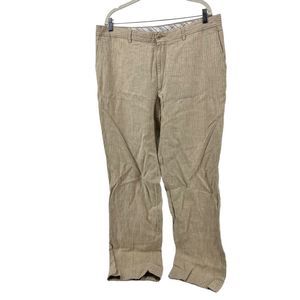 Zara Nature Men's Linen Pinstriped Flat Front Pants 38